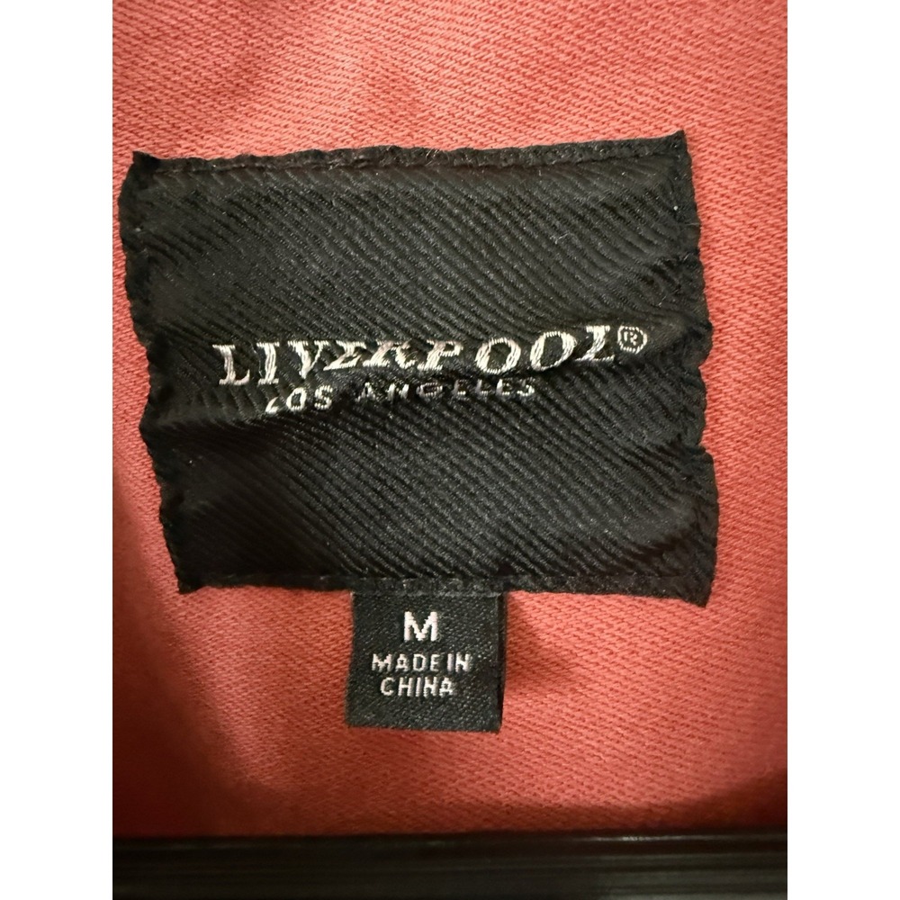 Liverpool Los Angeles women's coral, size medium denim jacket cotton/stretch - Picture 2 of 6